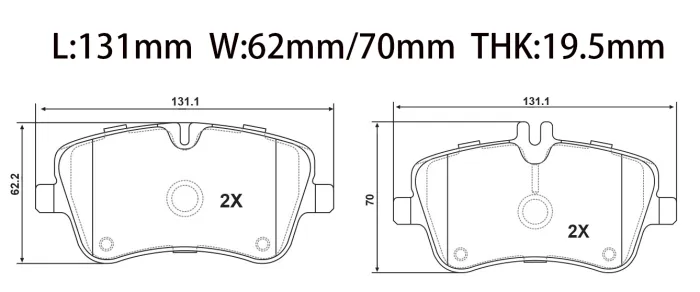 0034206020 Brake Pads for MERCEDES-BENZ CLC-CLASS (CL203), SLK (R171), CLK (C209), C-CLASS (W203)