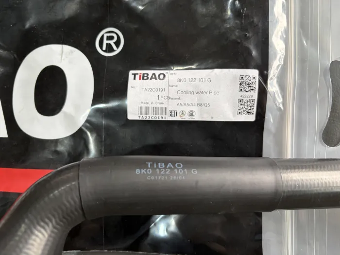8K0122101G Engine Parts Cooling Water Pipe for AUDI Q5 (8RB), A5 (8T3), A4 / S4 B8 (8K2)
