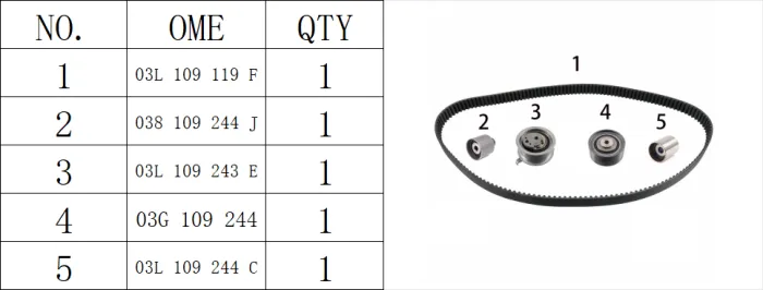 03L198119E Engine Parts Timing Component Kit for AUDI A4, VW BEETLE, SEAT EXEO ST (3R5), SKODA YETI (5L)