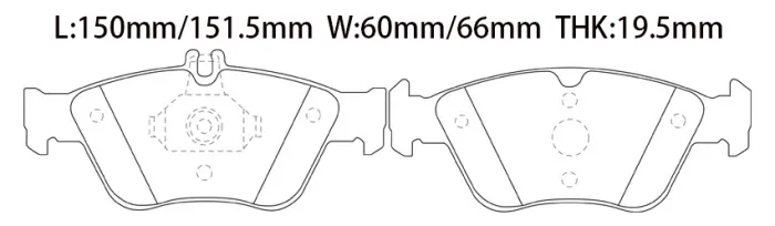 0044200220 Brake Pads for MERCEDES-BENZ C-CLASS (W202), E-CLASS (W210), CLK (C208), SLK (R170), CL-CLASS Coupe (C140)
