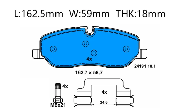 SFP500010 Brake Pads for LAND ROVER RANGE ROVER SPORT I (L320), DISCOVERY IV (L319), RANGE ROVER III (L322), DISCOVERY III VAN (L319), DISCOVERY III (L319)