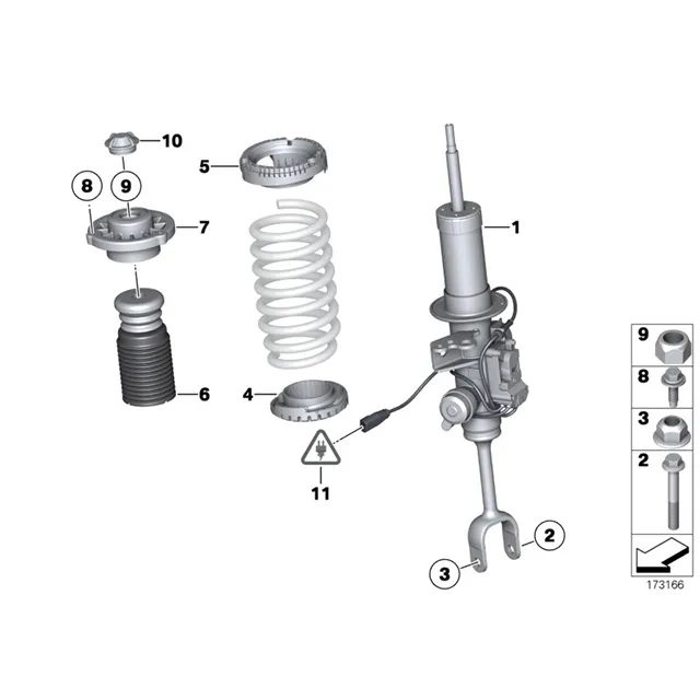 37116796855 Suspension Parts BMW 5 Series F10 F11 RWD 09-16 Front Shock Absorber for