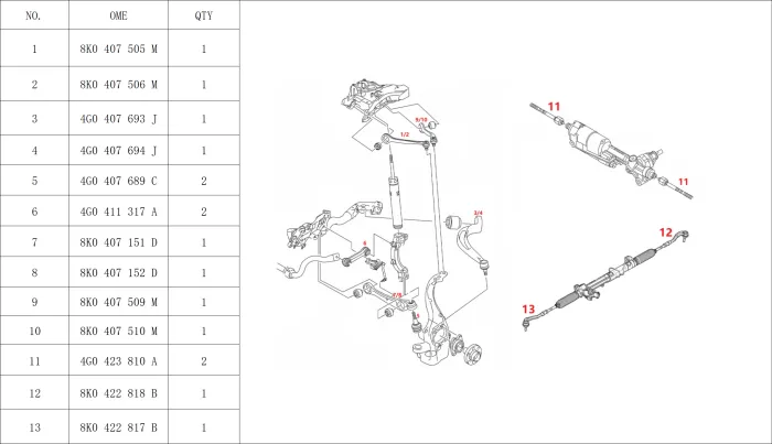 4G0498998S3 Suspension Parts Control Arm Kit for 
