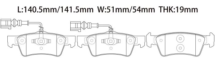 7L6698451C Brake Pads for VW CALIFORNIA T5 Camper (7EC, 7EF, 7EG, 7HF), MULTIVAN Mk V (7HM, 7HN, 7HF, 7EF, 7EM, 7EN), EUROVAN T5 Van (7HA, 7HH, 7EA, 7EH), CARAVELLE T5 Bus (7HB, 7HJ, 7EB, 7EJ), TOUAREG (7LA, 7L6, 7L7)