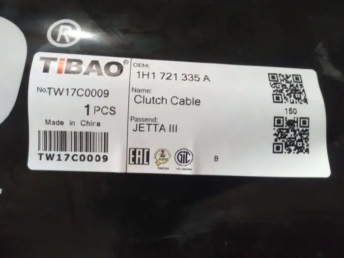1H1721335A Transmission Parts Clutch Cable for VW JETTA III (1H2), GOLF III Van (1H1)