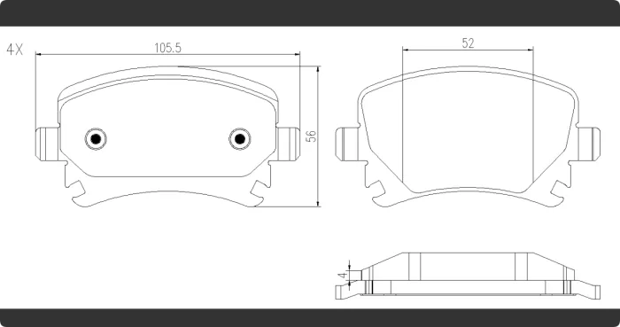 4F0698451A Brake Pads for AUDI A3, VW GOLF