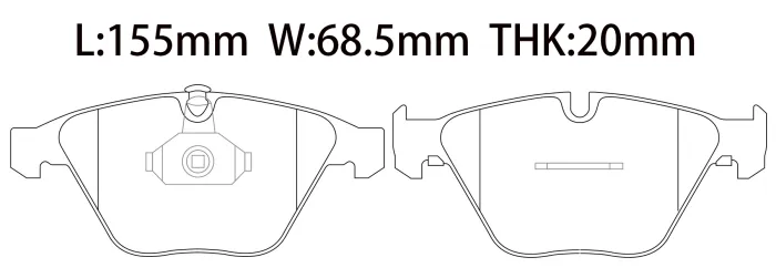 34116764540 BMW Brake Pad for BMW 3 Touring (E91), Z4 Roadster (E89), X1 (E84), 5 (E60), 6 (E63), 7 (E65, E66, E67)