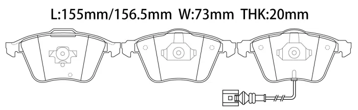 1K0698151B Brake Pad Set for AUDI A3, VW CC, SEAT LEON (1P1), SKODA SUPERB II Estate (3T5)