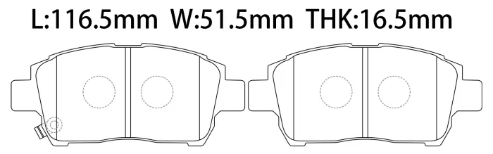 0446512590 Brake Pads for TOYOTA IST (NCP6_), XA (NCP6_), TOYOTA (FAW) PRIUS (_W2_)