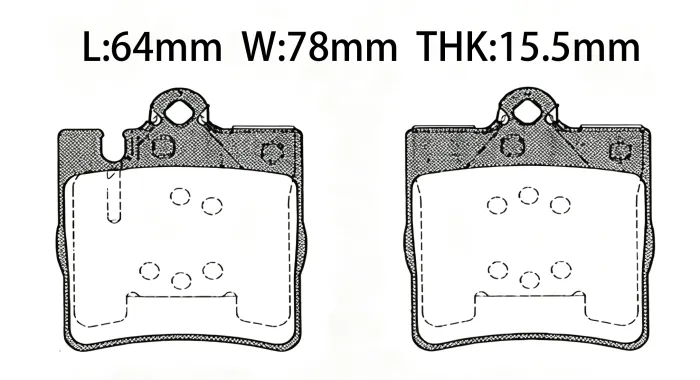 0034202820 Brake Pads for MERCEDES-BENZ CLC-CLASS (CL203), SLK (R171), CLK (C208), C-CLASS (W203), SL (R230), E-CLASS (W210)