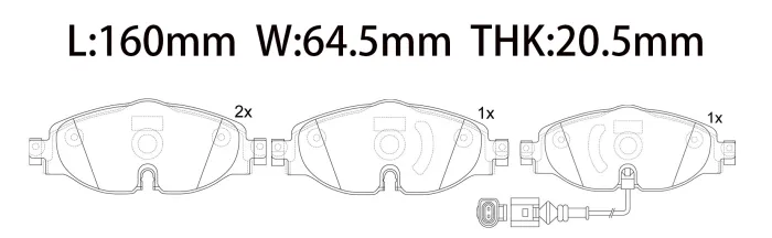 5Q0698151 Brake Pads for AUDI Q2, VW T-ROC, SEAT LEON Hatchback Van (5F1), SKODA SUPERB III Estate (3V5)