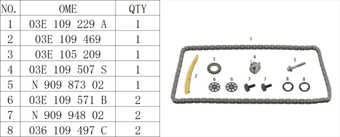 03E198229A Engine Parts Timing Kit for VW POLO, SEAT IBIZA IV SC (6J1, 6P5), IBIZA Mk IV SC (6J1, 6P5), SKODA FABIA II (542), FABIA II (5J, 542)