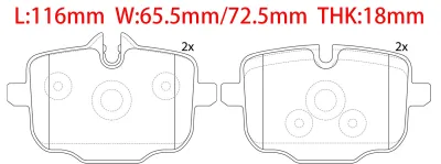 34216775346 BMW Brake Pad for BMW 6 Convertible (F12), 5 (F10), 7 (G11, G12)
