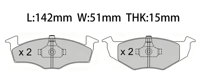 140698151B Brake Pads for VW POLO, SEAT CORDOBA (6K1, 6K2), CORDOBA Sedan (6K1, 6K2)