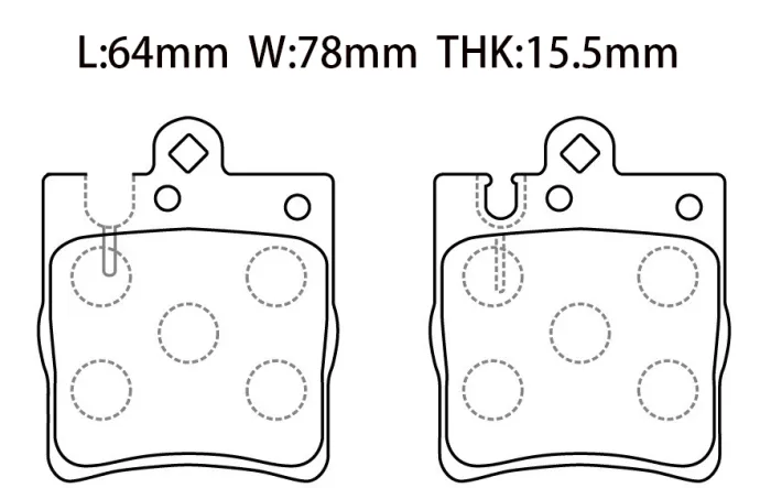 0024205220 Brake Pads for MERCEDES-BENZ CLC-CLASS (CL203), SLK (R171), CLK (C208), C-CLASS (W203), SL (R230), E-CLASS (W210)