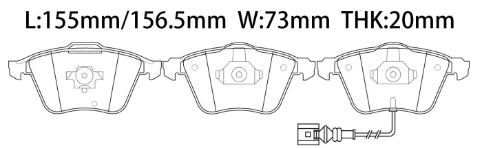 8J0698151F Brake Pads for AUDI A3, VW GOLF