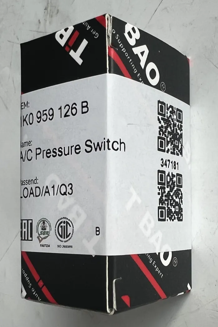 1K0959126B A/C Pressure Switch for AUDI A3, VW CC, SEAT LEON (1P1), SKODA RAPID (NH3, NK3, NK6)