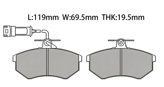 443698151F Brake Pads for AUDI 4000 B3 Saloon (893, 894, 8A2), 100 C2 Saloon (431, 433, 434), 90 B3 (893, 894, 8A2), 200 C3 Saloon (447, 448), QUATTRO (85)
