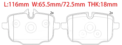 34216775346 BMW Brake Pad for BMW 6 Convertible (F12), 5 (F10), 7 (G11, G12)