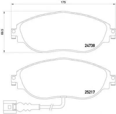 8V0698151C Brake Pads for AUDI A3, VW SHARAN, SEAT LEON (5F1), SKODA OCTAVIA III Combi (5E5, 5E6)