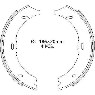 6394200220 Brake Shoe Set for MERCEDES-BENZ EQV (W447), eVITO Van (W447), VITO / MIXTO Van (W639), VALENTE Bus (W639)