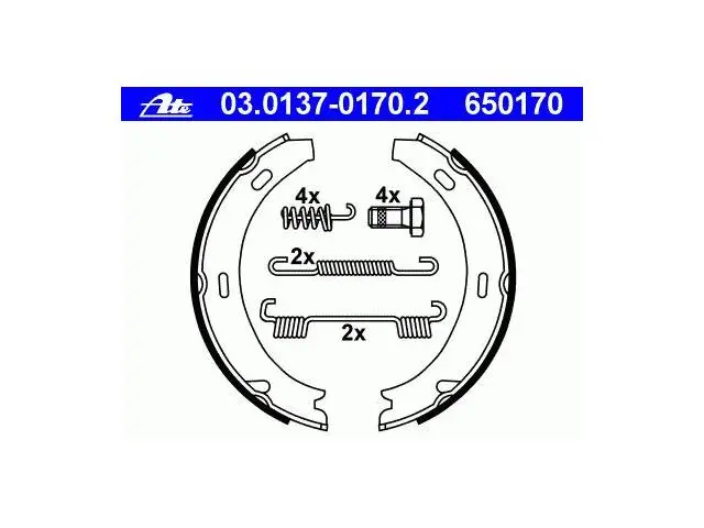 1244200320 Brake Shoe Set for MERCEDES-BENZ A-CLASS (W168), B-CLASS Sports Tourer (W245), SLK (R170), C-CLASS (W202), E-CLASS Coupe (C124), CLK (C208), SL (R129), 124 Saloon (W124), 190 (W201)