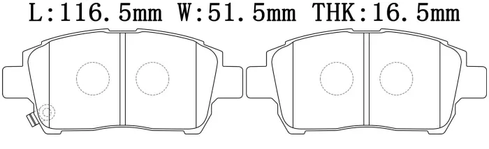 0446512590 Brake Pads for TOYOTA IST (NCP6_), XA (NCP6_), TOYOTA (FAW) PRIUS (_W2_)