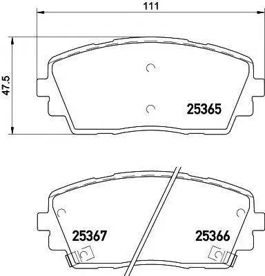 25365 Brake Pads for ABARTH 500, 500 / 595 / 695, FIAT 500 C (312_), FORD KA (RU8)