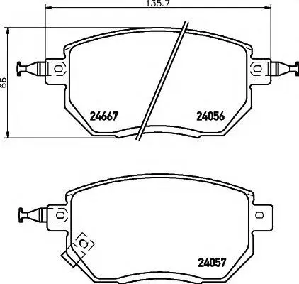 24667 Brake Pads for NISSAN PRIMERA Hatchback (P11), PRIMERA (P11), PRIMERA Break (WP11), PRIMERA (P10), PRIMERA Hatchback (P10)