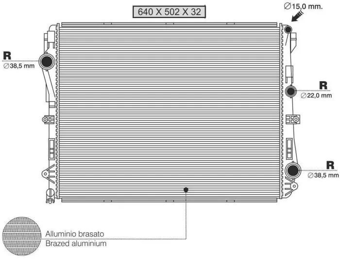 0995003303 Engine Parts Radiator for MERCEDES-BENZ EQV (W447), METRIS Tourer (W447), E-CLASS (W213), METRIS Van (W447), GLC (X253), EQC (N293), eVITO Van (W447), S-CLASS (W222, V222, X222), V-CLASS (W447), CLS (C257)