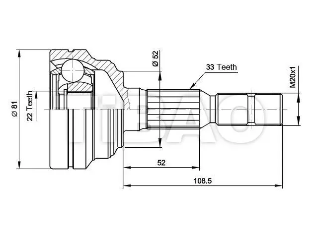 374002 Transmission Parts C.V Joint for OPEL ASTRA G CLASSIC Caravan (F35), VAUXHALL ASTRA Mk IV (G) Convertible (T98)