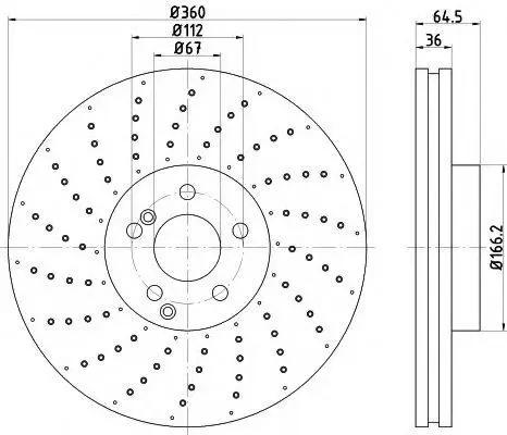 2044211212 FRONT BRAKE DISC for MERCEDES-BENZ C-CLASS (W204), E-CLASS T-Model (S212), S-CLASS (W221)