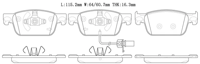 8W0698151K Brake Pads for AUDI A5 (F53, F5P), A4 B9 (8W2, 8WC)