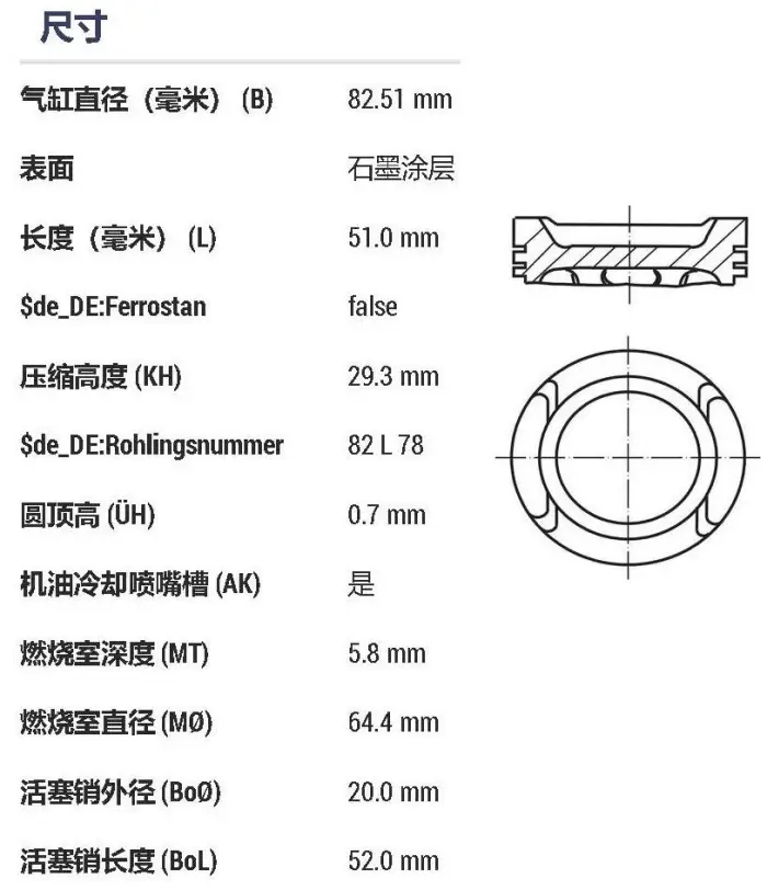 06A107065G Engine Parts Piston for VW BORA, SKODA OCTAVIA I (1U2)