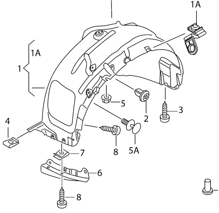 8R0821171H Fender Lining for AUDI Q5 (8RB)