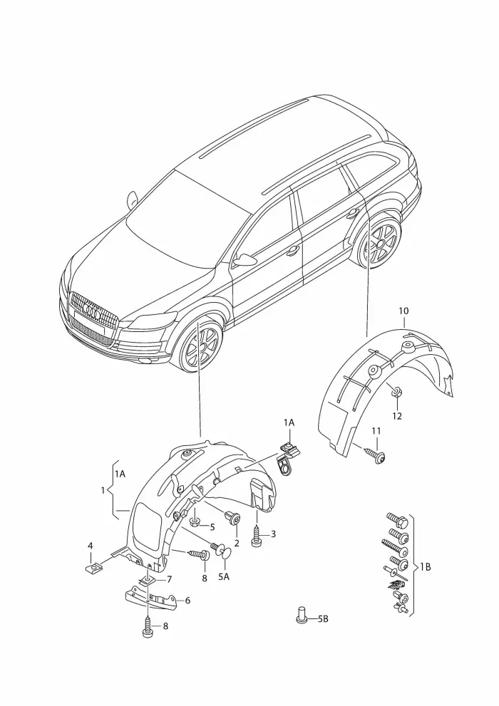 8R0821171H Fender Lining for AUDI Q5 (8RB)