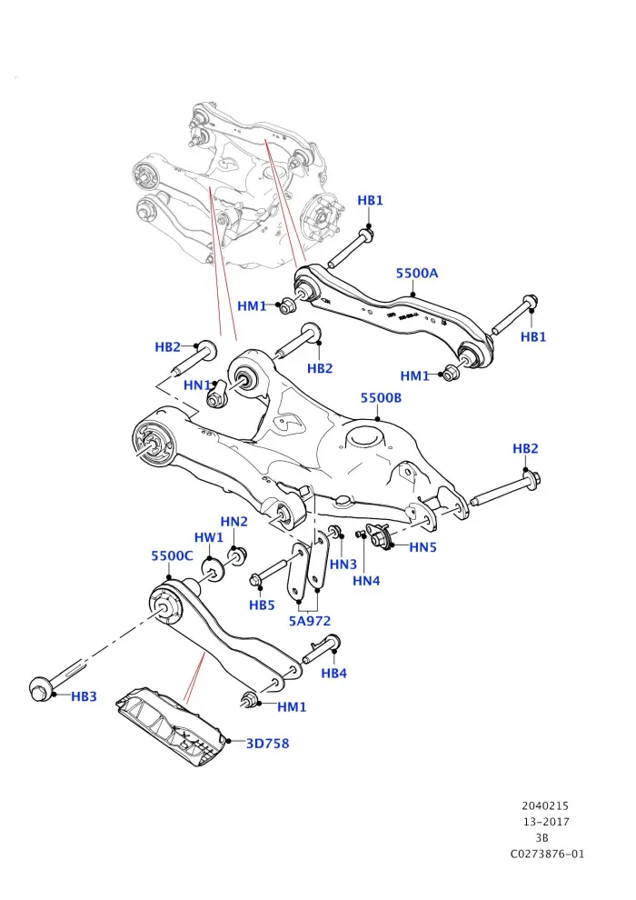 LR090537 Suspension Parts Control Arm for JAGUAR XF II (X260), LAND ROVER DISCOVERY SPORT (L550)