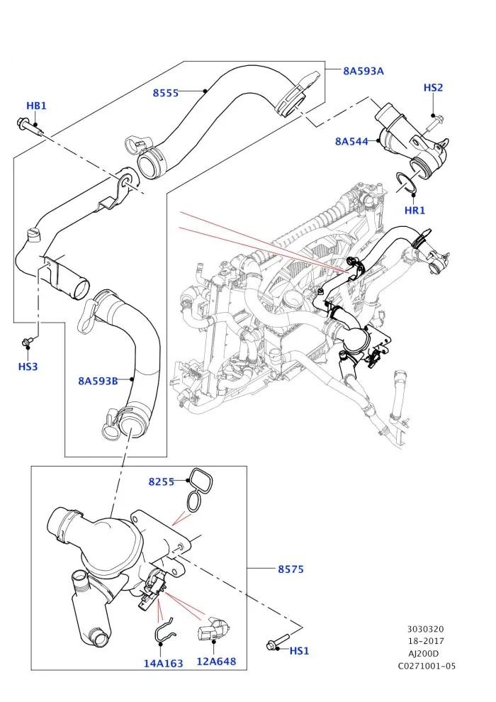 LR105974 Engine Parts Thermostat for 