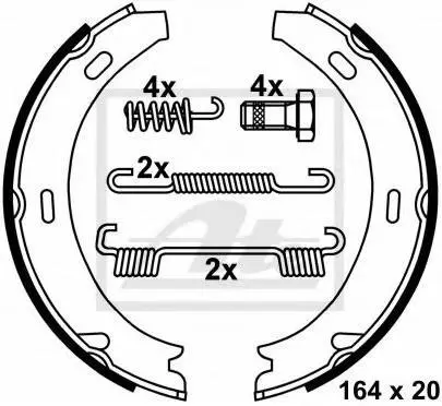 1244200320 Brake Shoe Set for MERCEDES-BENZ A-CLASS (W168), B-CLASS Sports Tourer (W245), SLK (R170), C-CLASS (W202), E-CLASS Coupe (C124), CLK (C208), SL (R129), 124 Saloon (W124), 190 (W201)