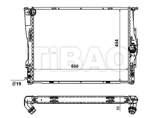 17117521046 Engine Parts Radiator for BMW X1 (E84), 1 (E87), 3 (E90)