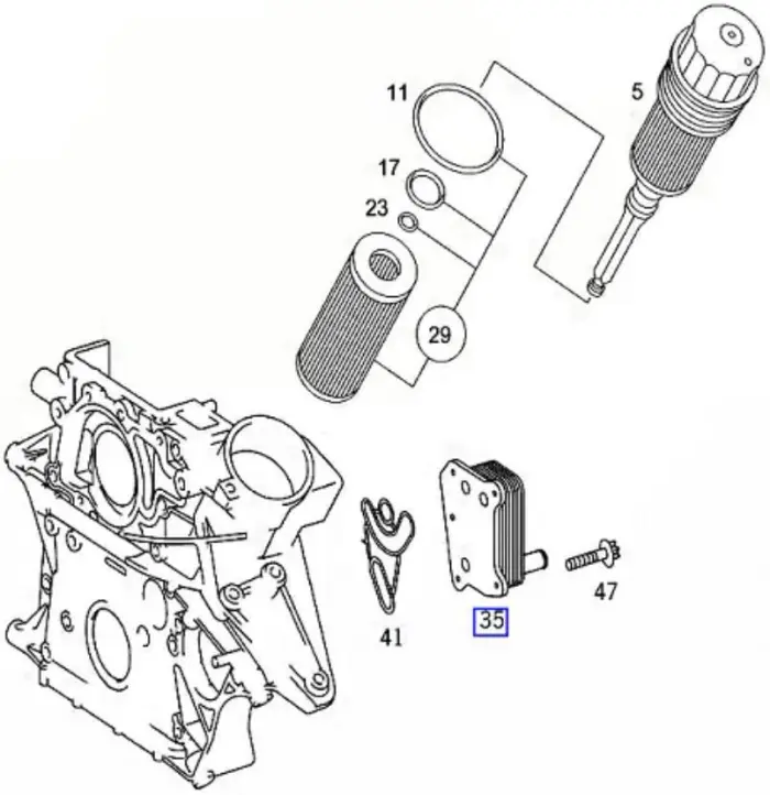 6131880101 Engine Parts Oil Cooler for MERCEDES-BENZ E-CLASS Break (S210)