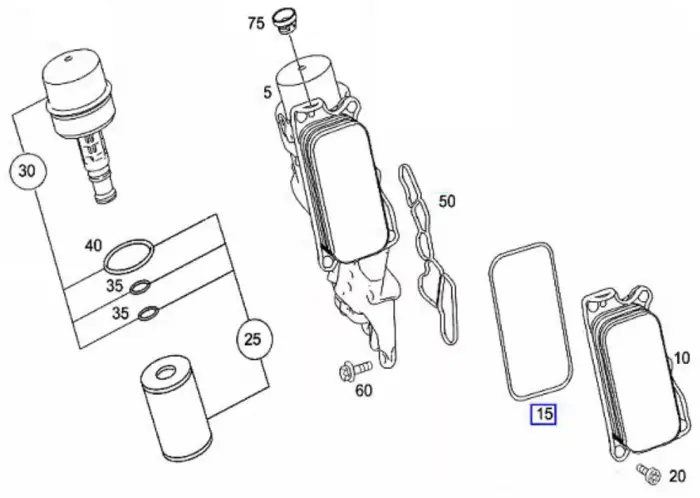 2721840280 Engine Parts Gasket，oil Cooler for MERCEDES-BENZ E-CLASS (W211), C-CLASS (W203), GLK-CLASS (X204), SLK (R171), SL (R230), S-CLASS (W221), M-CLASS (W164), VITO / MIXTO Van (W639), VALENTE Bus (W639), GL-CLASS (X164), SPRINTER 4,6-t Van (B90