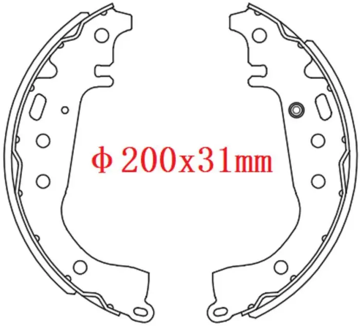 K2342 Brake Shoe Set for GEELY GC2, PANDA, TOYOTA VITZ (_P13_), YARIS (_P13_), YARIS/VITZ (_P13_)