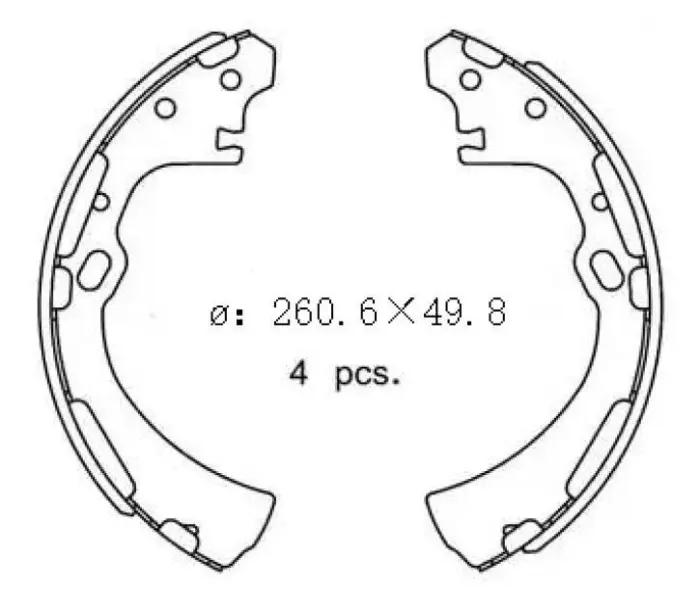 A1174 Brake Shoe Set for HYUNDAI AVANTE III (XD), ELANTRA III (XD), KIA CERATO I Hatchback (LD), SPECTRA5 I Hatchback (LD)