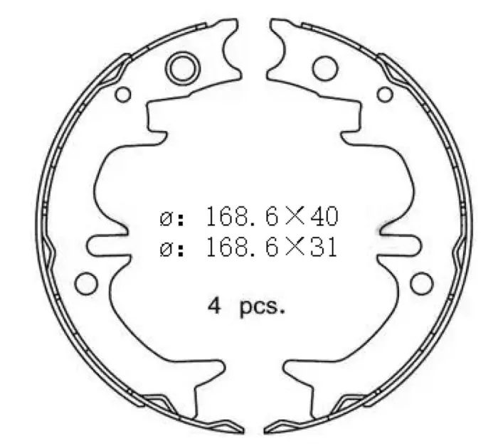 A33010 Brake Shoe Set for CITROËN BERLINGO Box Body/MPV (B9), PEUGEOT 308 SW I (4E_, 4H_), 308 SW I Wagon (4E_, 4H_)