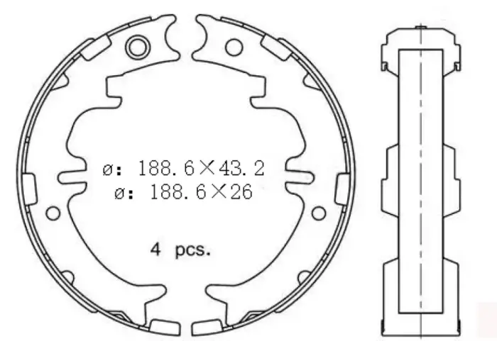 A50010 Brake Shoe Set for 