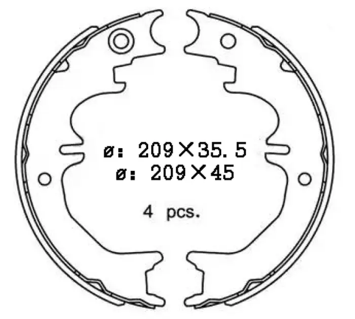 A60040 Brake Shoe Set for TOYOTA LAND CRUISER PRADO (_J15_), FORTUNER (_N15_, _N16_), CAREVACA (_J7_), LAND CRUISER PRADO (_J12_)