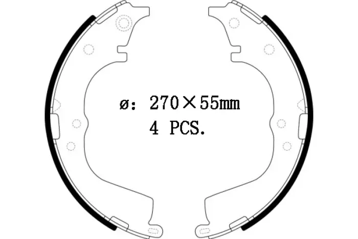 K2330 Brake Shoe Set for VW TARO, TOYOTA HIACE IV Bus (__H1_, __H2_), QUANTUM IV Bus (__H1_