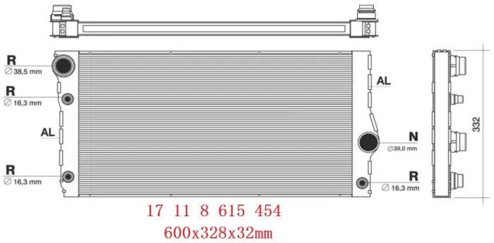 17118615454 Engine Parts Radiator for