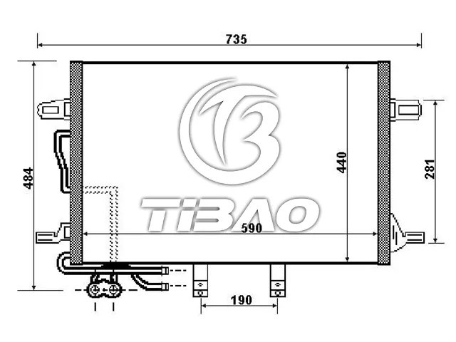 2115000154 Air Conditioning Condenser for MERCEDES-BENZ CLS (C219), E-CLASS (W211)